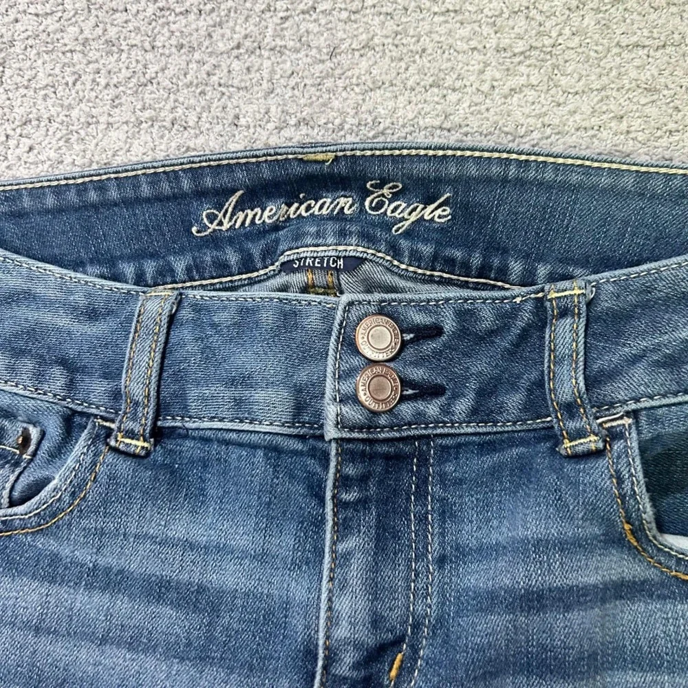 American Eagle Jeans Artist Flare 10L Blue Vintage 2000s Ultra Low Rise‎ Y2K